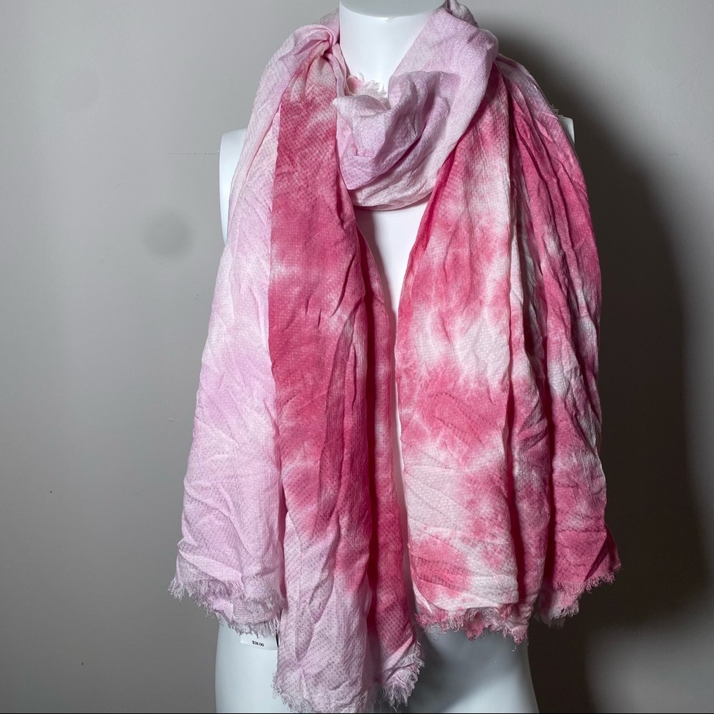 Tie dye pink Sarong beach cover up fringe scarf in pink tone NEW